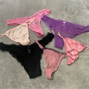 New! Victoria’s Secret 6 panty bundle sexy mesh thong crotchless 10395